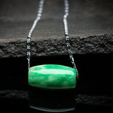 Green Jade Luck Beads Pendant Necklace Women Charms Jadeite Jewelry