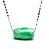 Green Jade Luck Beads Pendant Necklace Women Charms Jadeite Jewelry