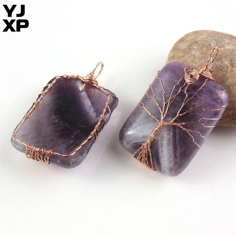 Rose Wire Wrapped Tree of Life Pendant