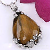 Goldstone Tigers Eye Moonstone Turquoise Pendant Plum Blossom Necklace
