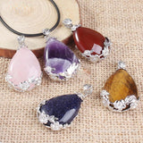 Goldstone Tigers Eye Moonstone Turquoise Pendant Plum Blossom Necklace