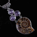 YJXP Unique Ammonite Reliquiae Vintage Pendants Charms Jewelry