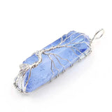 YJXP Natural Crystal Pendant Wire Winding Tree of Life Reiki Jewelry