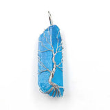 YJXP Natural Crystal Pendant Wire Winding Tree of Life Reiki Jewelry