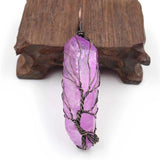 YJXP Natural Crystal Pendant Wire Winding Tree of Life Reiki Jewelry