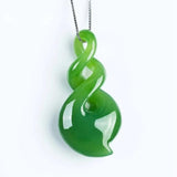 Green Hand-carved Heart-shaped Jade Pendant Necklace Gift