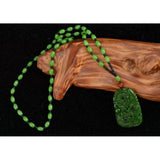 Green Jade Dragon Pendant Necklace Hand-Carved Luck Amulet Sweater Chain