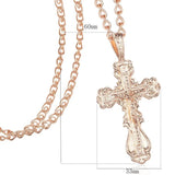 Men Women 585 Rose Cross Letter Pendant Necklace