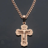 Men Women 585 Rose Cross Letter Pendant Necklace