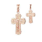Men Women 585 Rose Cross Letter Pendant Necklace