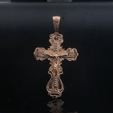 Men Women 585 Rose Cross Letter Pendant Necklace