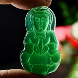 Chalcedony Buddha Jade Pendant Guanyin Amulet Charms Jewellery