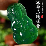 Chalcedony Buddha Jade Pendant Guanyin Amulet Charms Jewellery