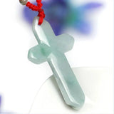 Natural Jade Cross Pendant Men Women Burma Jadeite Amulet Real Myanmar Jades Sto