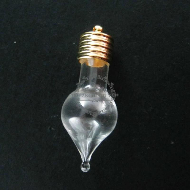 Water Drop Glass Blub Vial Pendant Charm DIY Jewelry Supplies