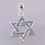 Star of David Lavender Purple Fire Opal Pendant