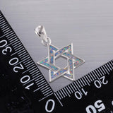 Star of David Lavender Purple Fire Opal Pendant