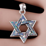 Star of David Lavender Purple Fire Opal Pendant