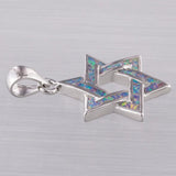 Star of David Lavender Purple Fire Opal Pendant
