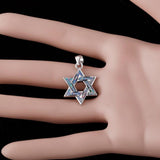 Star of David Lavender Purple Fire Opal Pendant