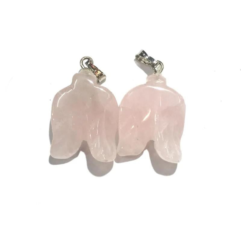 2 Pcs Silver Plated Flower Cherry Quartz Pendant Green Aventurine