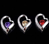 Heart Zircon Pendant Long Necklace for Women