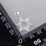 Star of David Fire Opal Pendant Necklace
