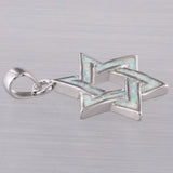 Star of David Fire Opal Pendant Necklace