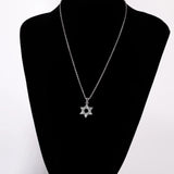 Star of David Fire Opal Pendant Necklace