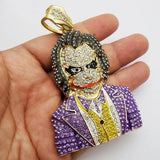 Men's Zircon Character Necklace Hip-Hop Style