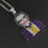Men's Zircon Character Necklace Hip-Hop Style
