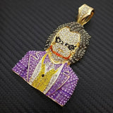 Men's Zircon Character Necklace Hip-Hop Style