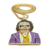 Men's Zircon Character Necklace Hip-Hop Style