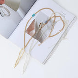 Geometric Suspension Pendant Long Necklace Vintage Jewelry for Women