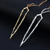 Geometric Suspension Pendant Long Necklace Vintage Jewelry for Women