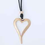 Retro Heart Pendant Necklace Long Chain Girls Birthday