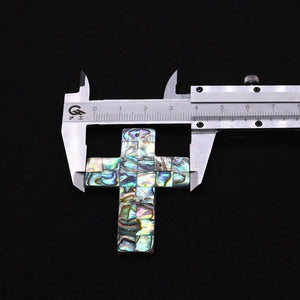 Abalone Shell Cross Pendant 49x52mm DIY Jewelry Making