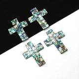 Abalone Shell Cross Pendant 49x52mm DIY Jewelry Making