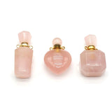 Rose Quartz Stone Essential Oil Pendant Necklace