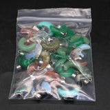 6pcs Agate Moon Shape Malachite Pendant 20x18mm