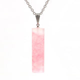 Silver Plated Cylinder Amethysts Pendant Necklace