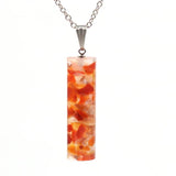 Silver Plated Cylinder Amethysts Pendant Necklace
