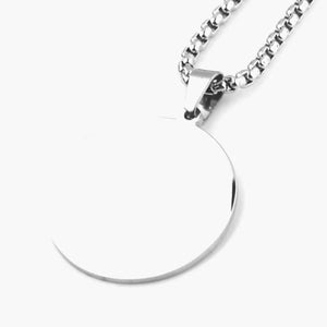 Stainless Steel Silver ID Pendant Necklace 24''