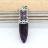 Natural Stone Pendulum Necklace Women Wishing Bottle Reiki Healing