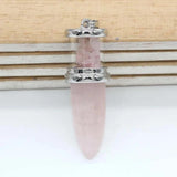Natural Stone Pendulum Necklace Women Wishing Bottle Reiki Healing