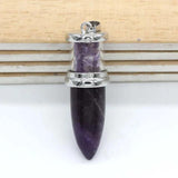 Natural Stone Pendulum Necklace Women Wishing Bottle Reiki Healing