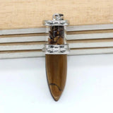 Natural Stone Pendulum Necklace Women Wishing Bottle Reiki Healing