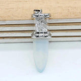 Natural Stone Pendulum Necklace Women Wishing Bottle Reiki Healing