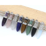 Natural Stone Pendulum Necklace Women Wishing Bottle Reiki Healing