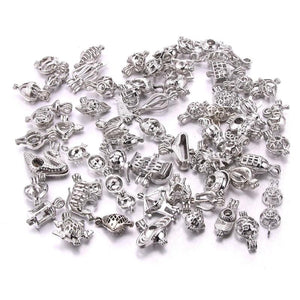 10PCS DIY Mixed Pearl Cage Locket Necklaces Aroma Diffuser Charm Necklace